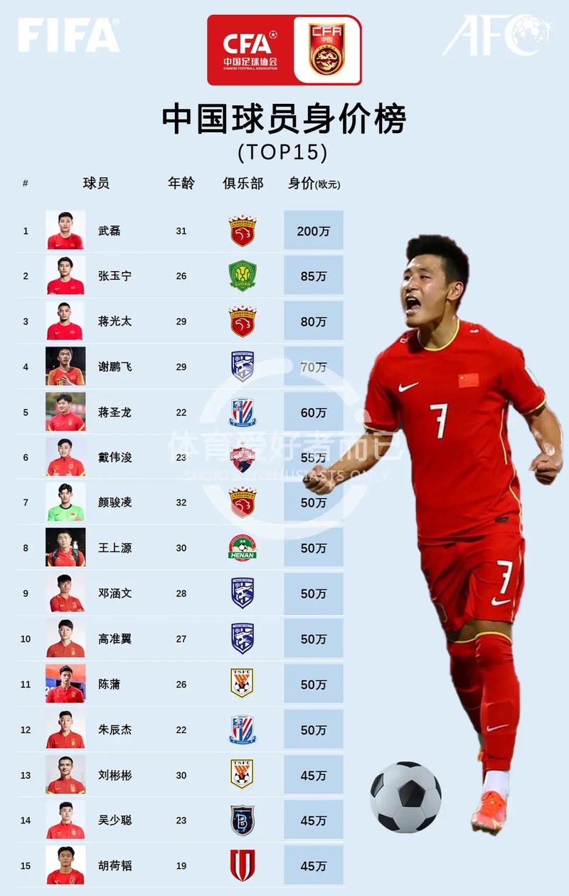 武磊120萬歐元身價_中超球員身價排行_中超球員身價
